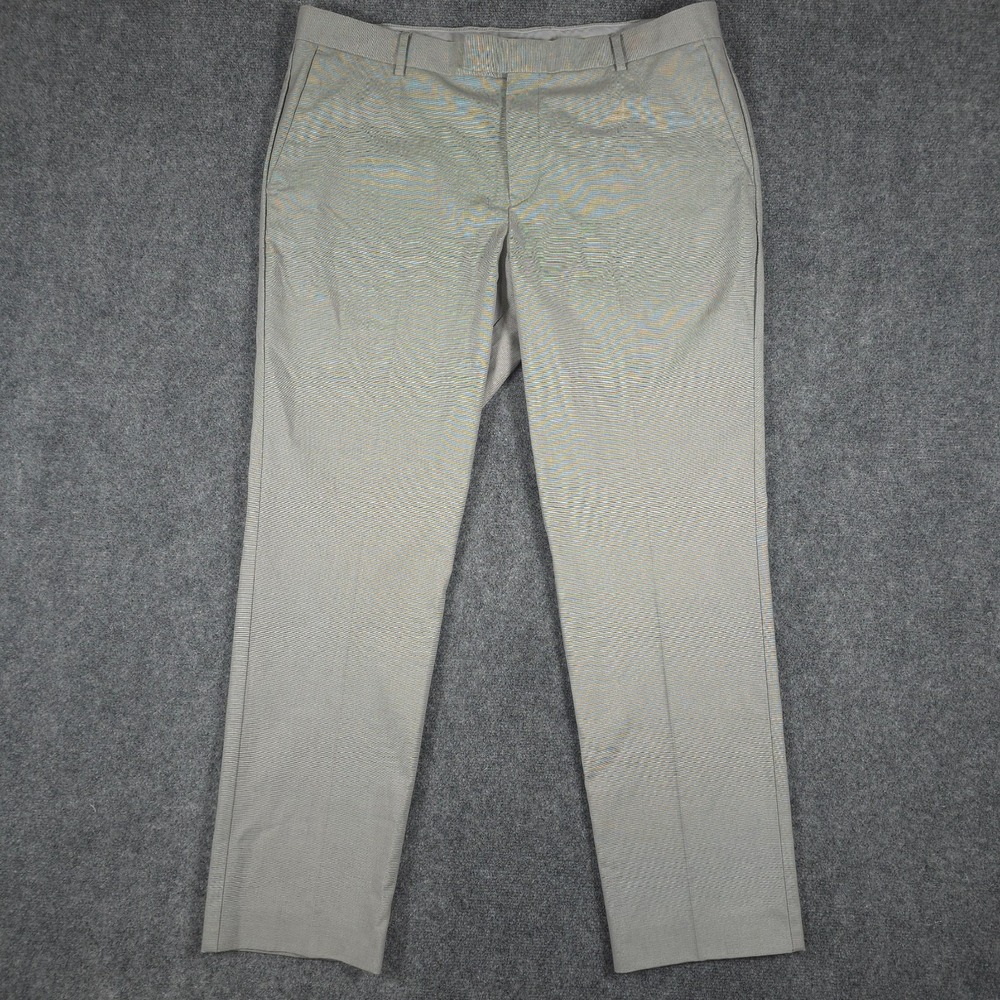 Charles Tyrwhitt Pants Mens 37x30* Gray Slim Fit Non Iron Chino Flat Front